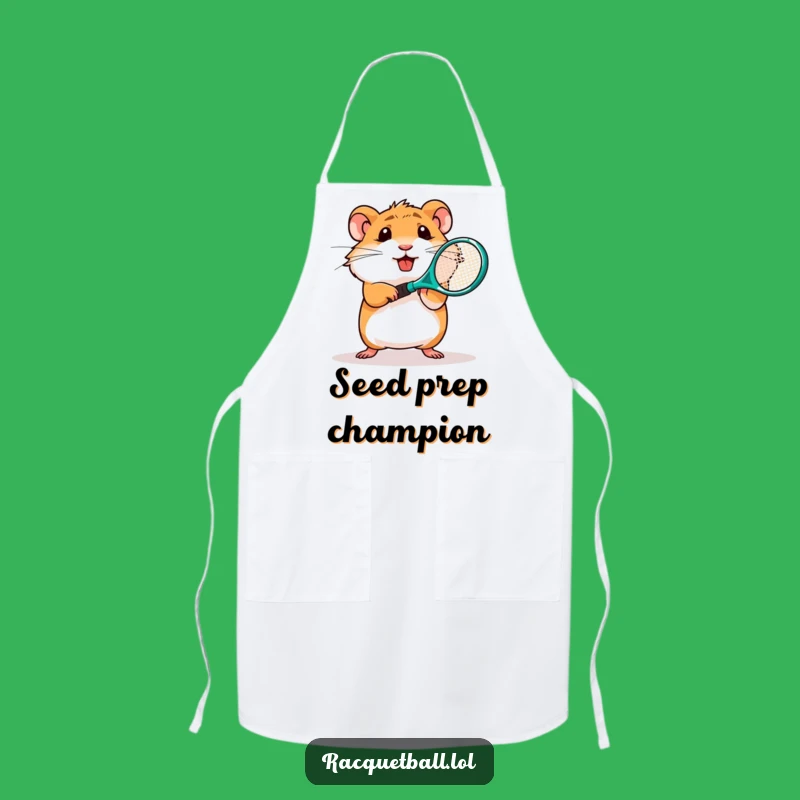 Funny Hamster Tennis Apron: Play Your Best Kitchen Game with Determined Spirit Gift