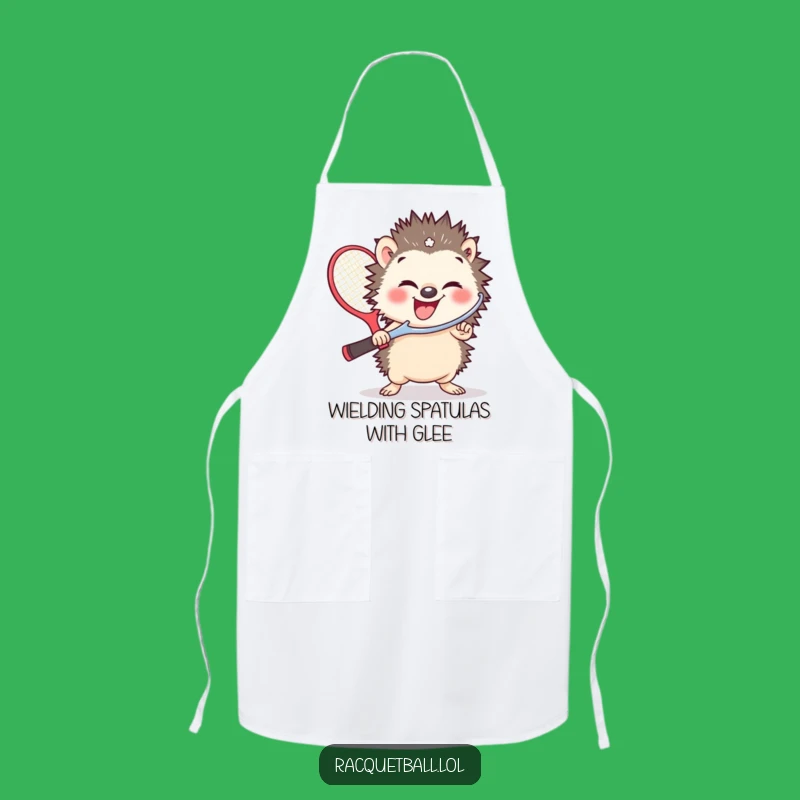 Funny Hedgehog Racquetball Apron: Cook Up Giggles in the Kitchen