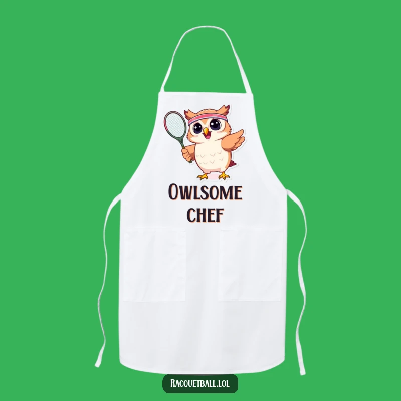 Funny Owl Tennis Apron: Kitchen Ace, Hilarious Sports Gift