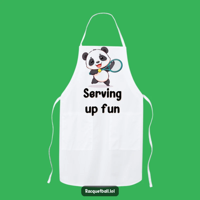 Funny Panda Tennis Apron - Joyful Bear Chef Gift for Kitchen Fun