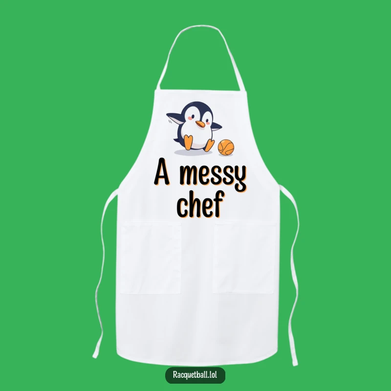 Funny Penguin Tennis Apron: Kitchen Serve of Slapstick, Hilarious Gift