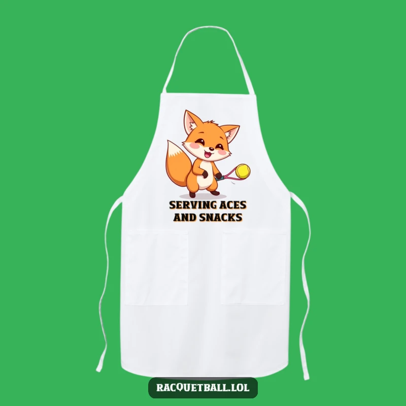 Funny Fox Racquetball Apron: Chef's Delight with a Gaming Twist