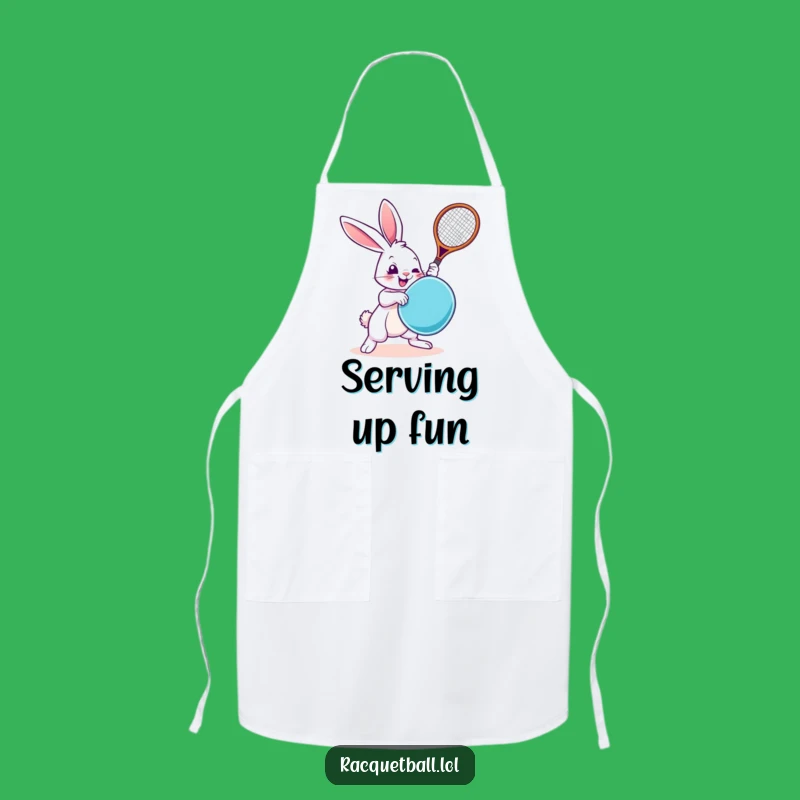 Funny Rabbit Apron: Chef Rabbit Racquetball Kitchen Apron, Perfect Gift
