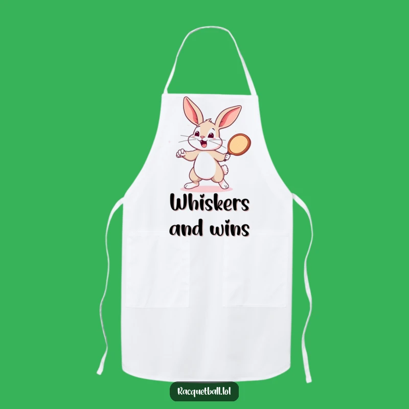 Funny Bunny Racquetball Apron - Sporty Kitchen Wear & Gift