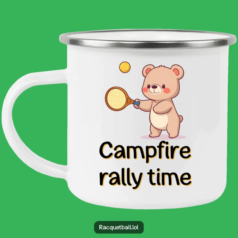 Funny Bear Tennis Camping Mug - Durable Oversized Racquet Cup