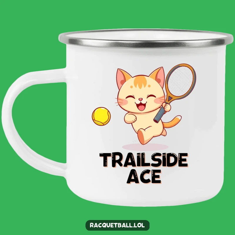 Funny Cat Tennis Camping Mug: Happy Player, Your Outdoor Funny Gift