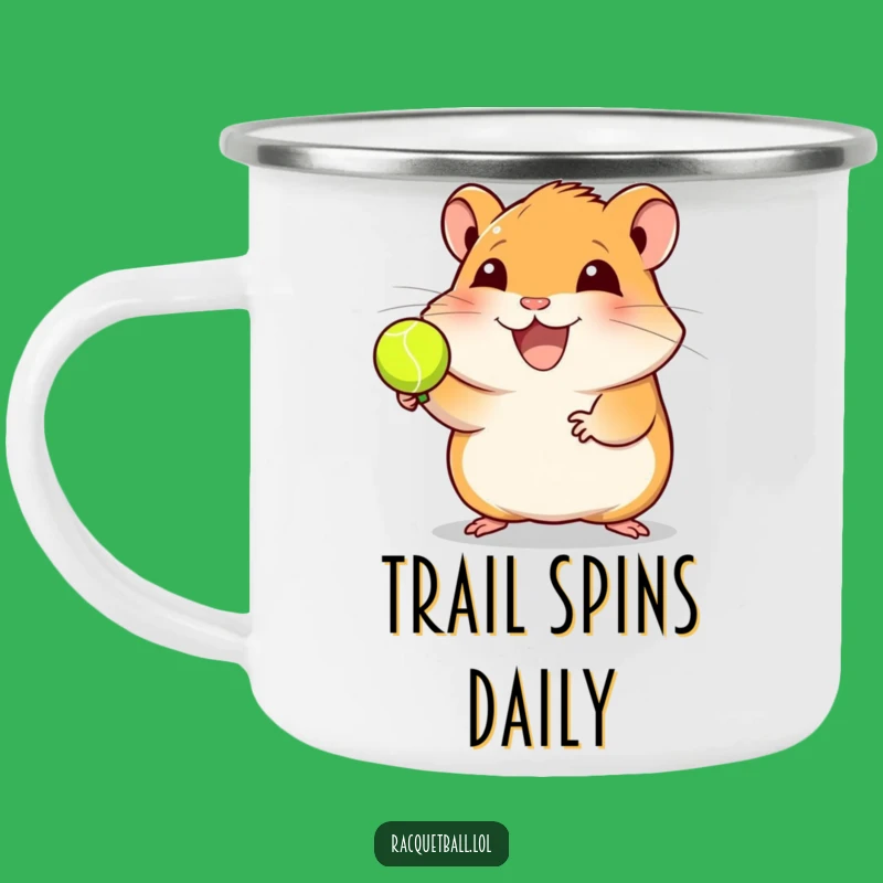 Funny Hamster Racquetball Camping Mug: Joyful & Durable Sports Gift