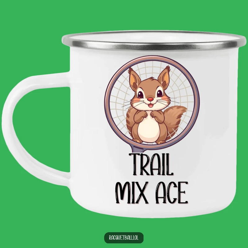 Funny Squirrel Tennis Camping Mug: Playful Sips with Sporty Views!