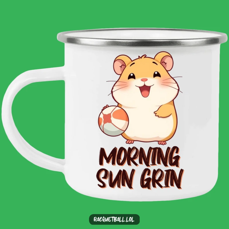 Funny Hamster Camping Mug: Durable Smiling Serving Mug, Great Gift