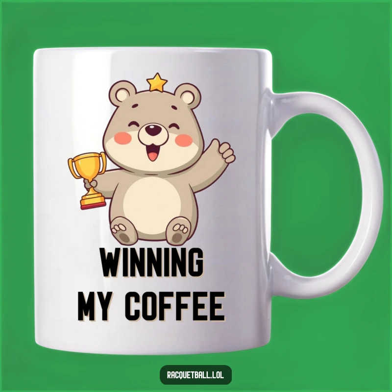 Funny Bear Trophy Mug: Celebrate Wins, Hilarious Sports Fan Gift