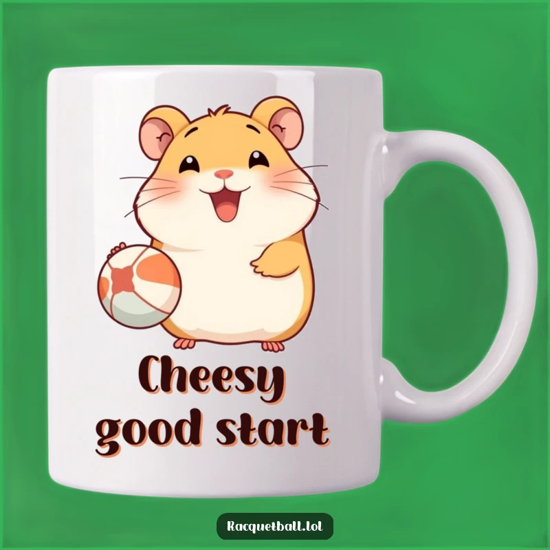 Funny Hamster Serving Mug: Happy Athlete Action, Adorable Gift Idea