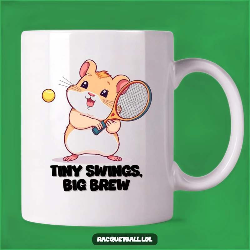 Funny Kawaii Hamster Racquetball Mug: A Joyful Gift for Sporty Pet Lovers