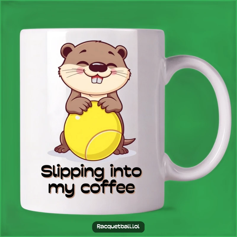 Funny Otter Tripping Racquetball Mug: A Hilarious Gift for Clumsy Charm Lovers