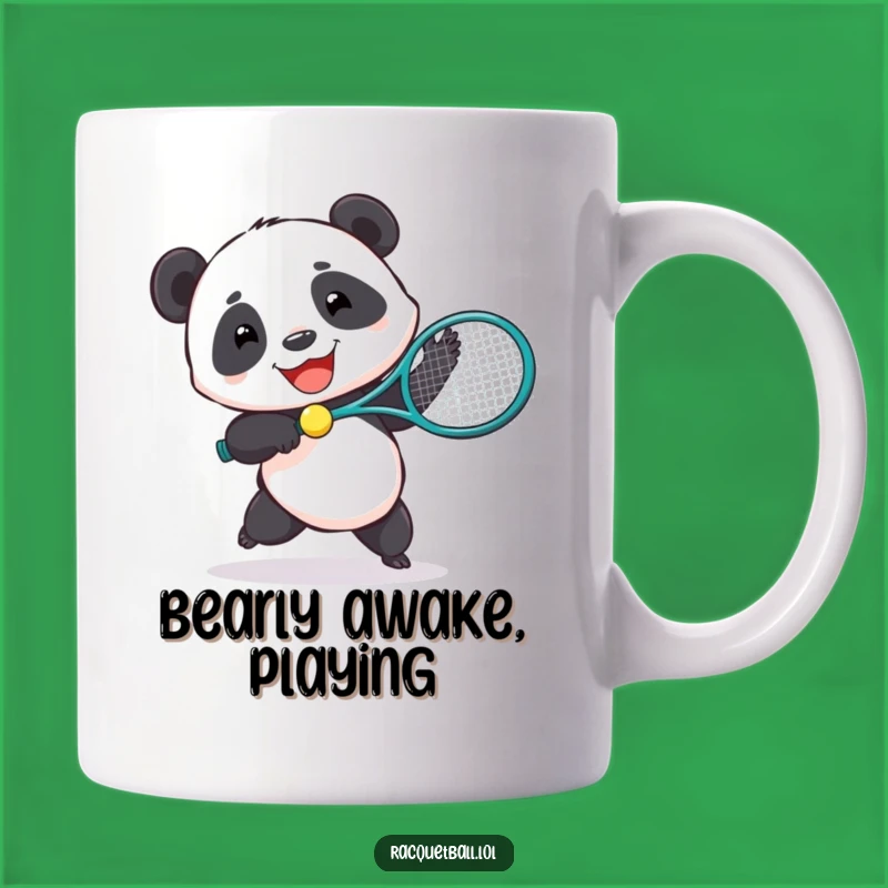 Funny Panda Tennis Mug - Joyful Bear Gift for Sports Lovers