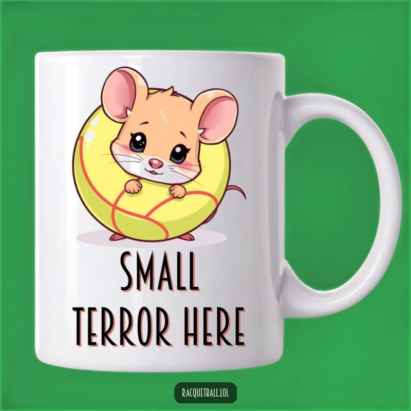 Funny Shy Mouse Racquetball Mug - Nervous Gamer Gift