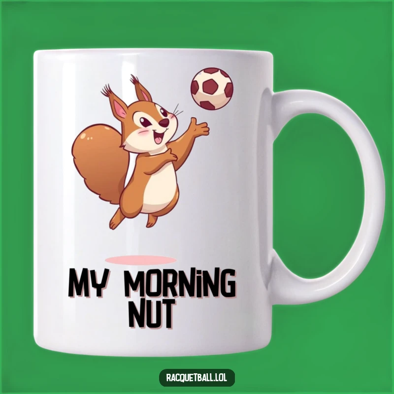 Funny Squirrel Leaping Mug - Determined & Playful Ball Player Gift