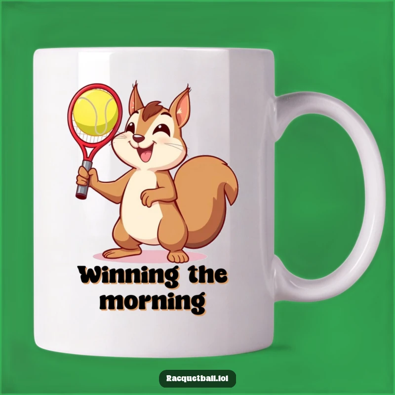 Funny Squirrel Victory Mug - Hilarious Racquetball Champ Gift