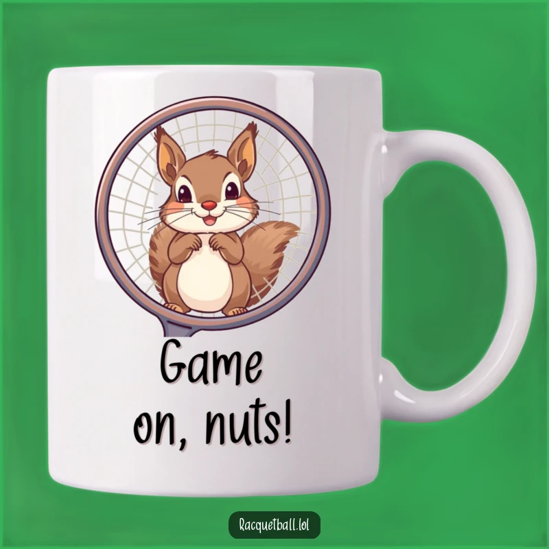 Funny Squirrel Tennis Mug: Playful Racquet Gift for a Sporty Laugh!