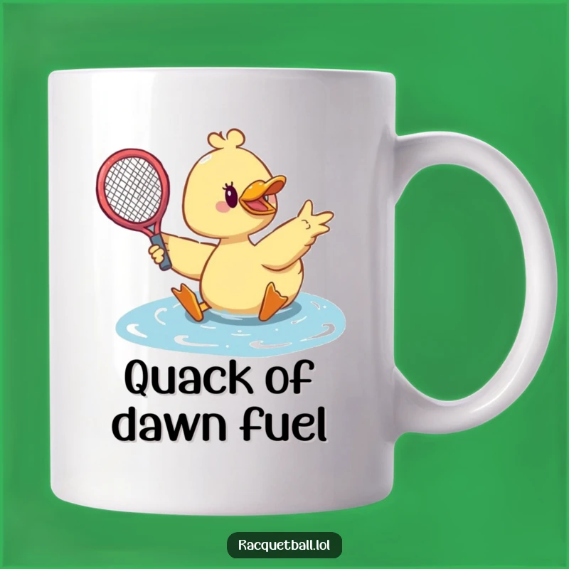 Funny Duck Tennis Mug: Dramatic Duck Makes Save, Perfect Funny Gift