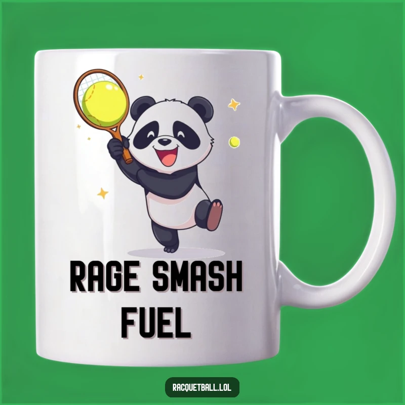 Funny Panda Racquetball Smash Mug: Aggressive Glee Gift for Racquetball Lovers