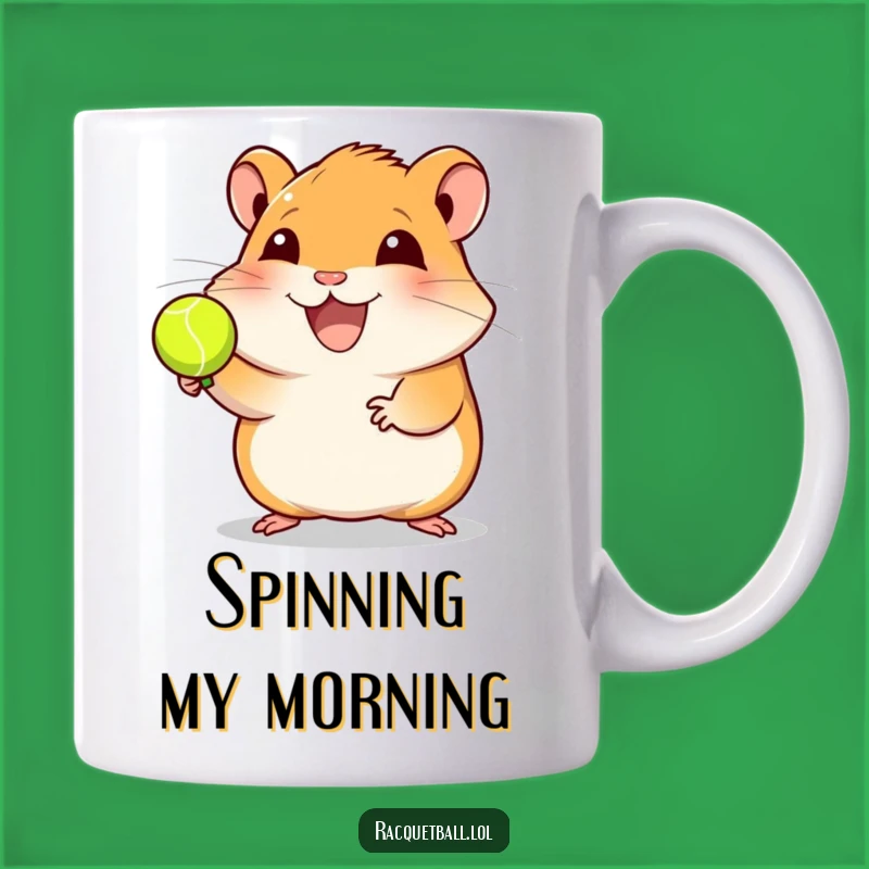 Funny Hamster Racquetball Mug: Joyful Gamer Gift for Athletes