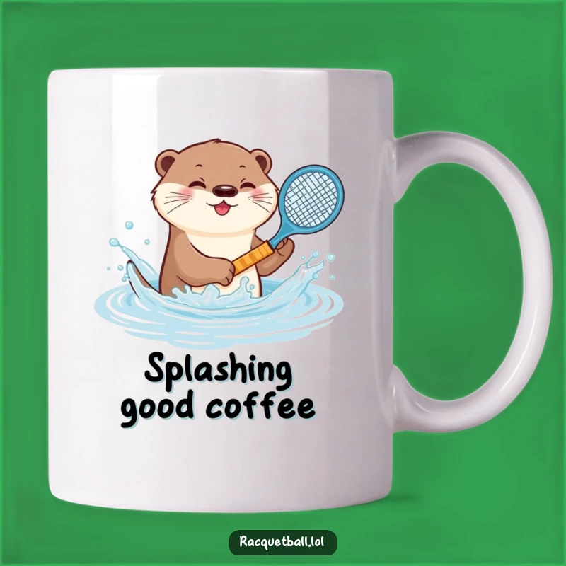 Funny Otter Tennis Mug: Playful Splash Racquet Fun, Perfect Humorous Gift
