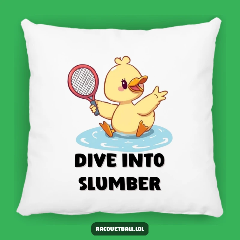 Funny Duck Tennis Pillow: Dramatic Duck Saves Ball, Comfy Funny Gift
