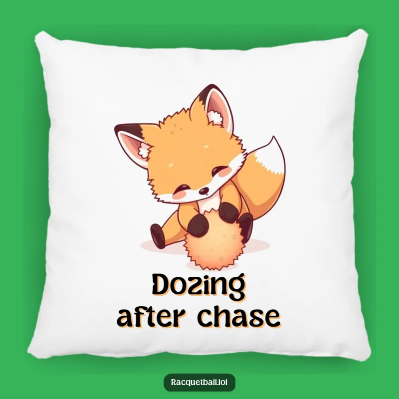 Funny Fox Tennis Pillow: Comfy Rest with a Playful Cub's Dramatic Slide Gift