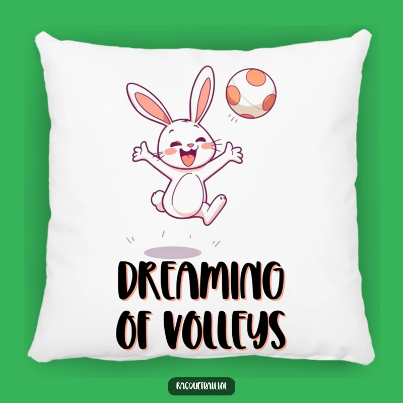 Funny Bunny Tennis Pillow: Comfy Rest with a Cheerful Leaper's Energetic Hit Gift