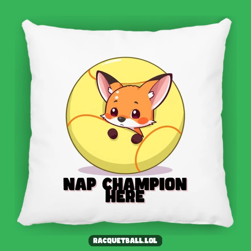 Funny Fox Racquetball Pillow - Comfy & Hilarious Accent for Your Couch!