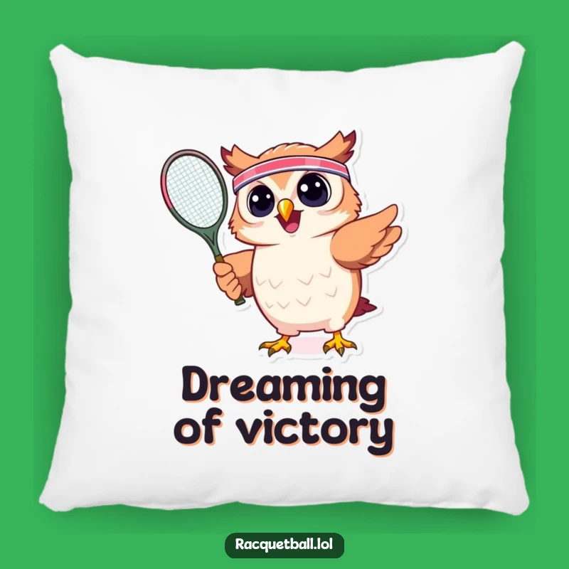 Funny Owl Tennis Pillow: Cozy Court Companion, Hilarious Sports Gift