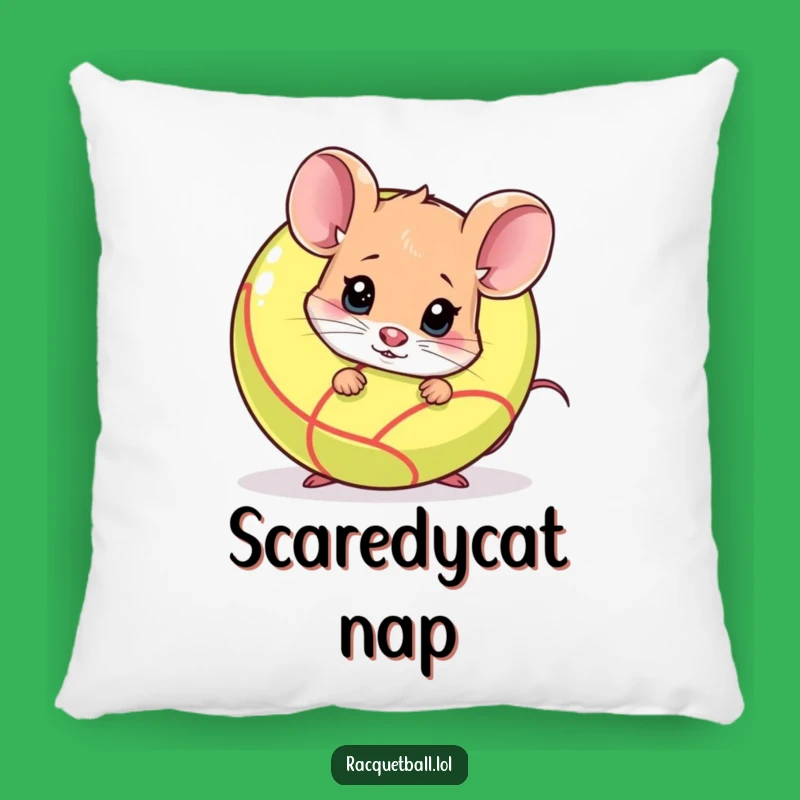 Funny Shy Mouse Racquetball Pillow - Cozy Nervous Comfort & Gift