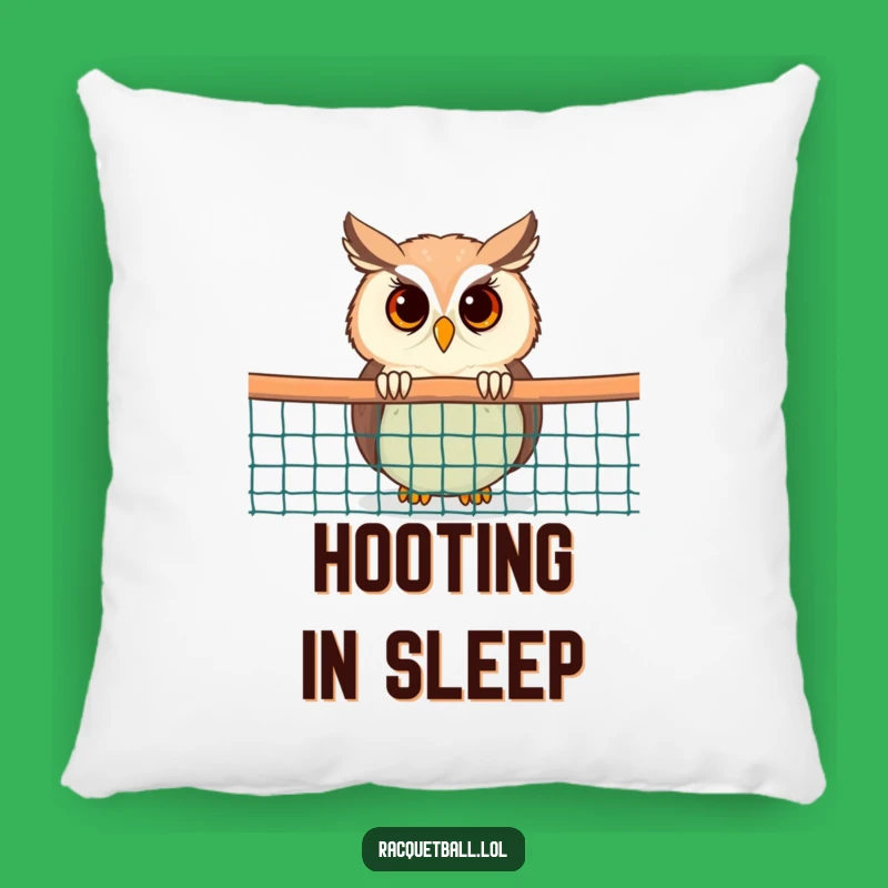 Funny Owl Pillow: Cozy Racquetball Net Accent Pillow, Perfect Gift