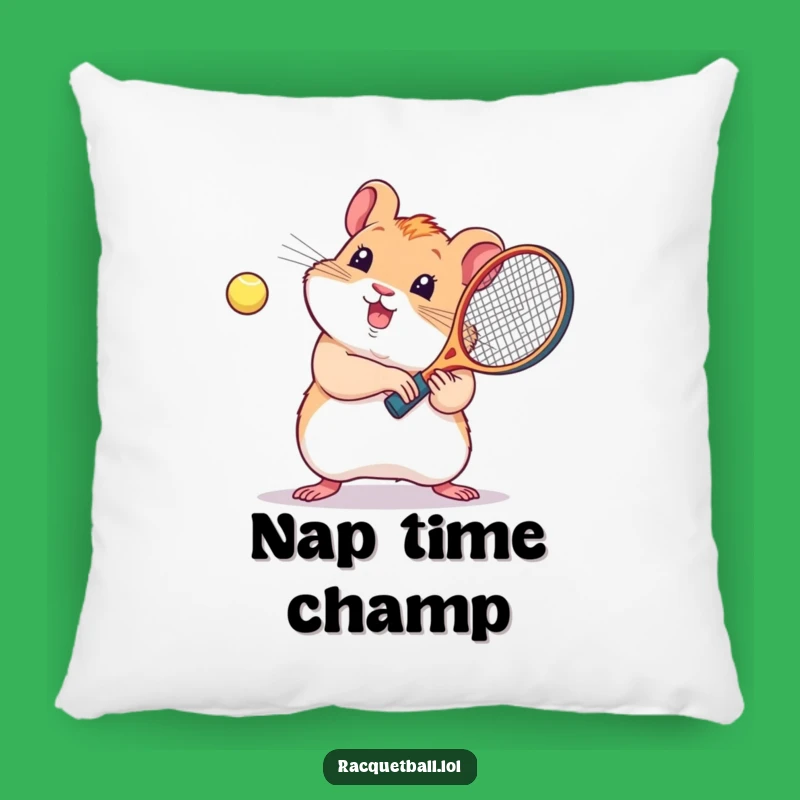 Funny Kawaii Hamster Racquetball Pillow: Cuddle Up with Cute, Energetic Fun