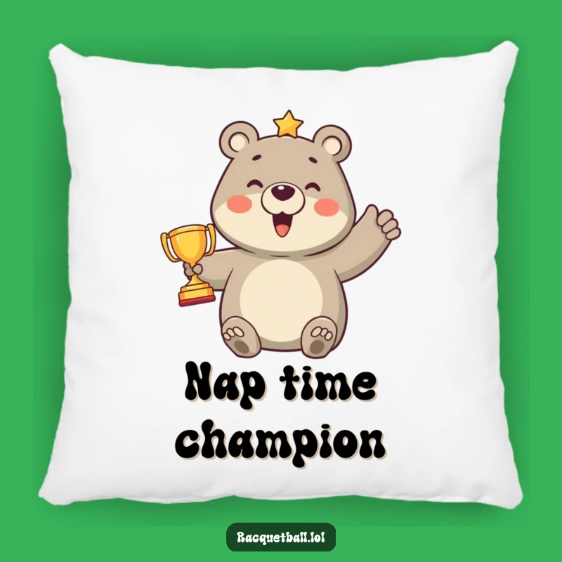 Funny Bear Trophy Pillow: Cozy Celebration Comfort, Hilarious Sports Gift