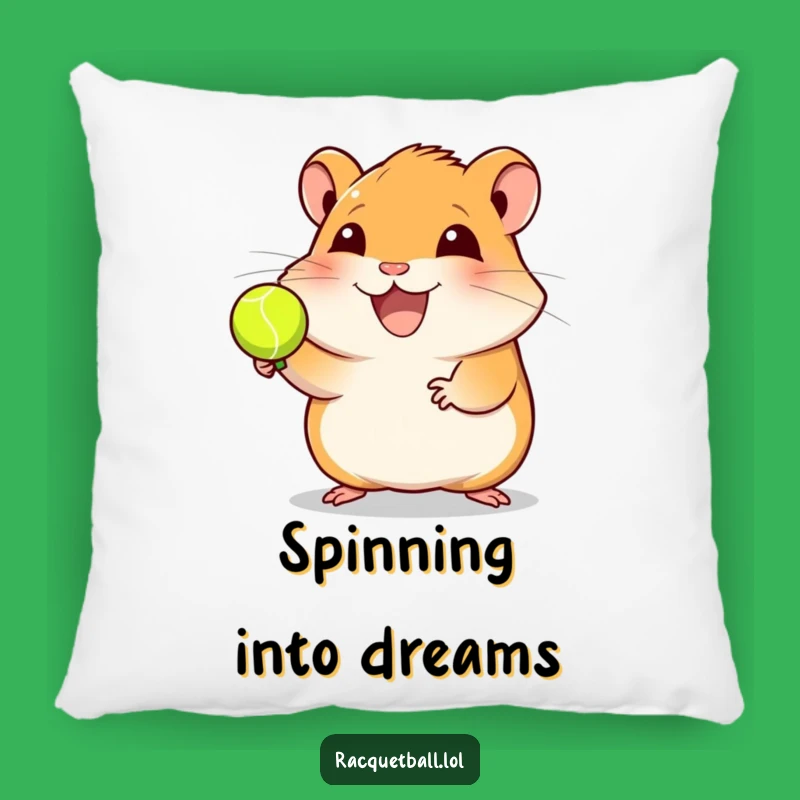 Funny Hamster Racquetball Pillow: Cozy & Joyful Sports Gift