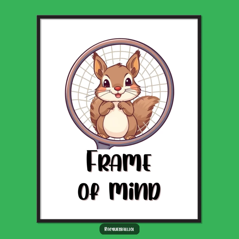 Funny Squirrel Tennis Digital Print: Instant Playful Art for Your Space!