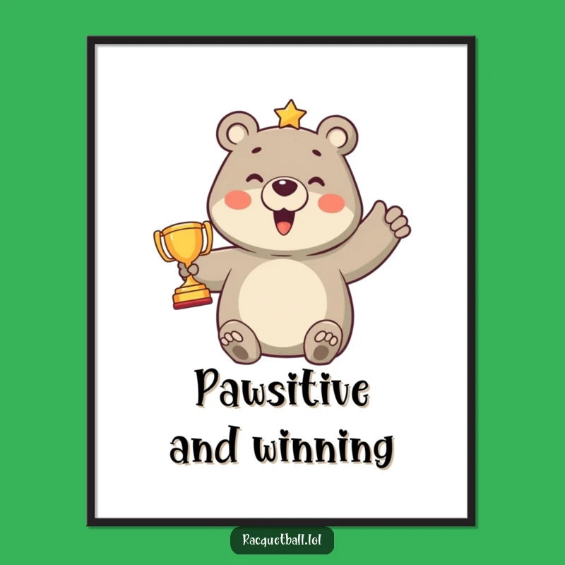 Funny Bear Trophy Digital Art: Instant Celebration Decor, Hilarious Gift