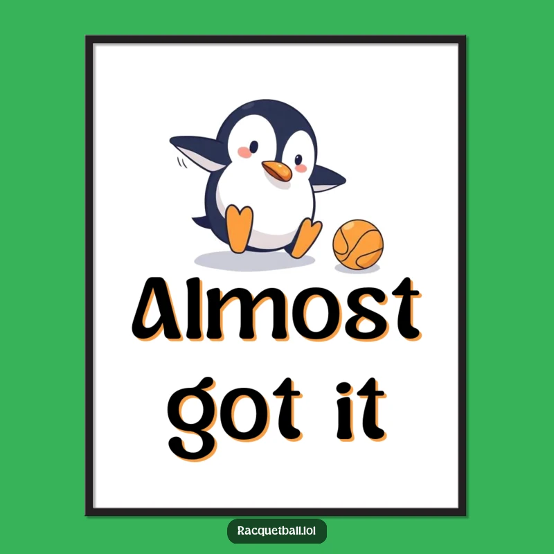 Funny Penguin Tennis Digital Art: Instant Court Comedy, Hilarious Gift