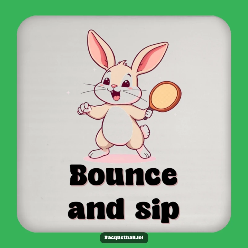 Funny Bunny Racquetball Coaster - Sporty Protection & Gift