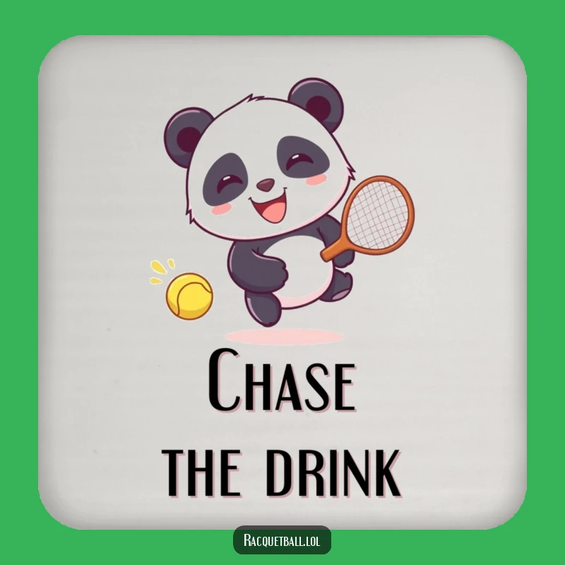 Funny Panda Racquetball Coaster: Chase Decor, Hilarious Gift