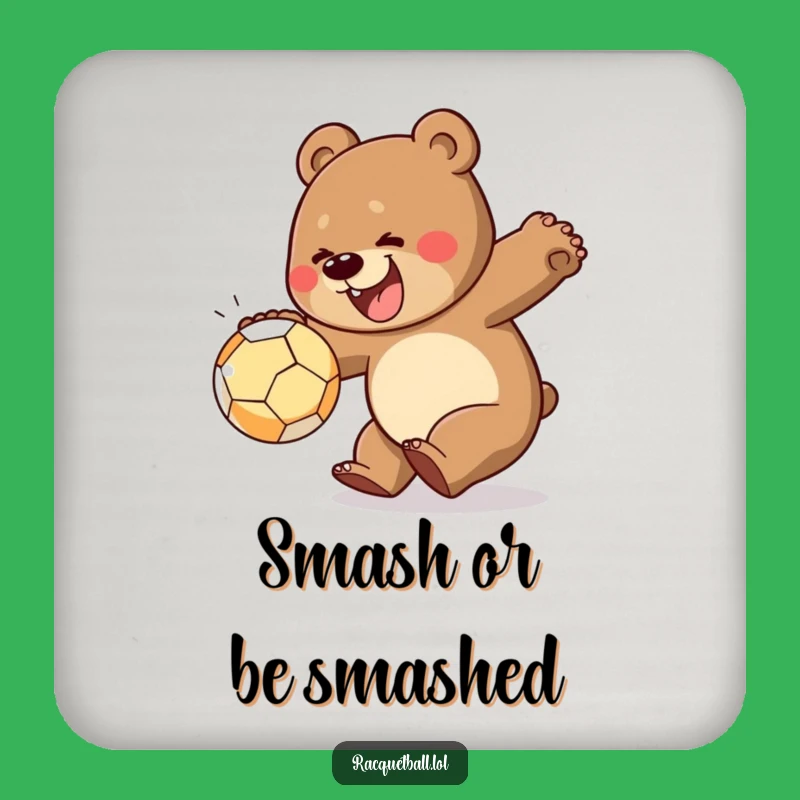 Funny Bear Smash Drink Coaster: Protect Surfaces with a Cheerful Bear Gift for Party Fun!