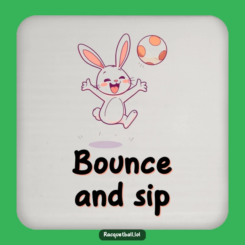 Funny Bunny Tennis Coaster: Protect Surfaces with a Cheerful Leaper's Playful Gift
