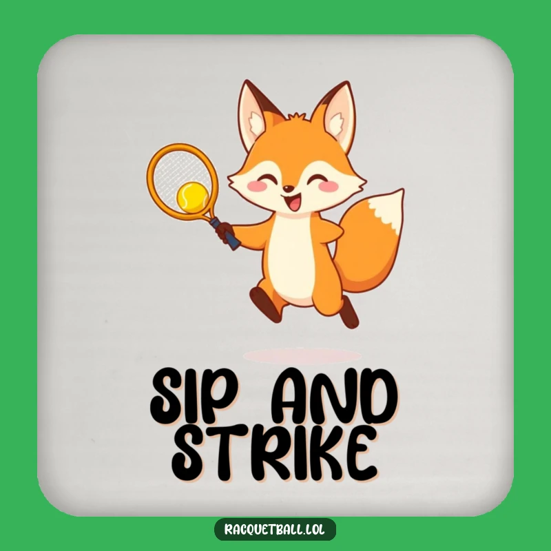 Funny Fox Racquetball Leap Coaster: Protect Surfaces with Cheerful Fun!