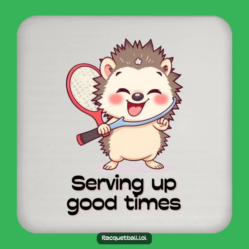 Funny Hedgehog Racquetball Coaster: Giggle Protection for Your Surfaces