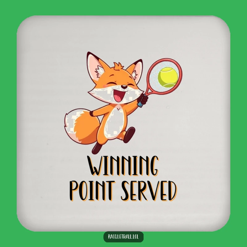 Funny Joyful Fox Racquetball Coasters: Protect Surfaces with Energetic Style