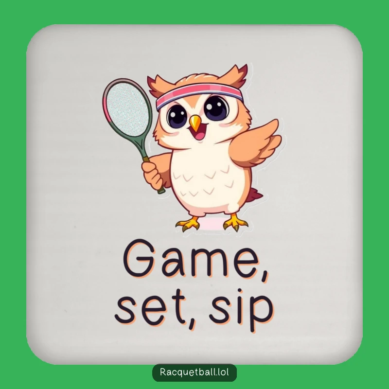 Funny Owl Tennis Coaster: Protect Surfaces with Flair, Hilarious Gift