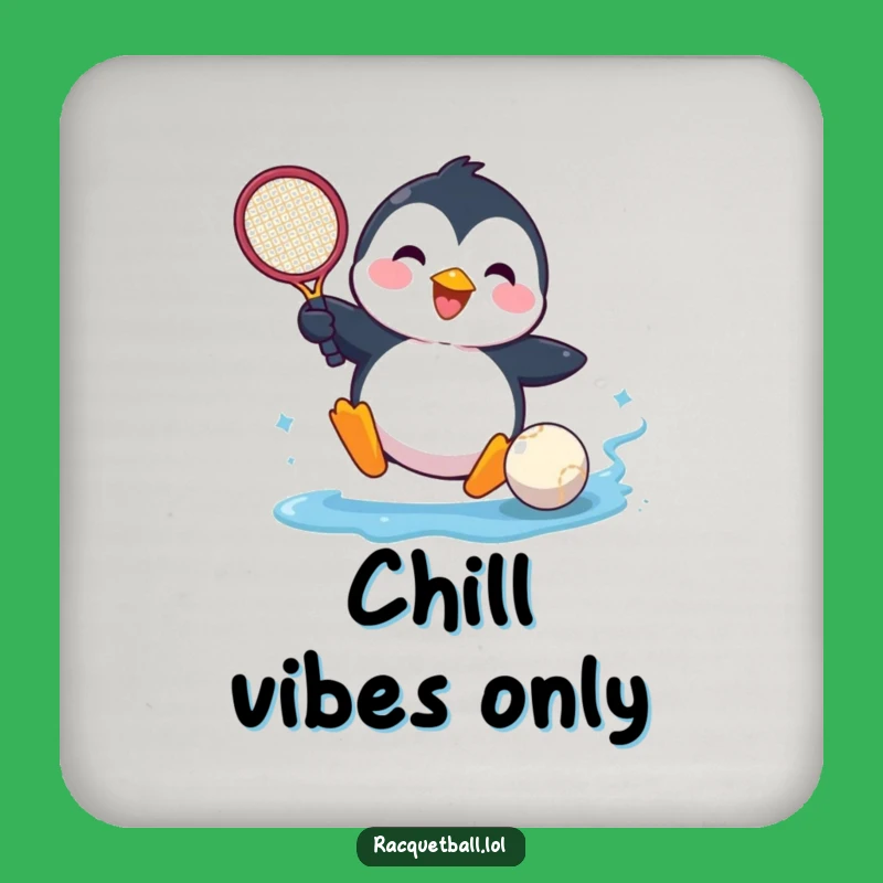 Funny Penguin Tennis Coaster - Sliding Racquet Ball Protection, Gift