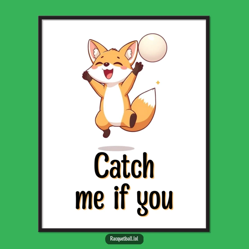 Funny Fox Jumping Poster - Vibrant Wall Art for Playful Spaces