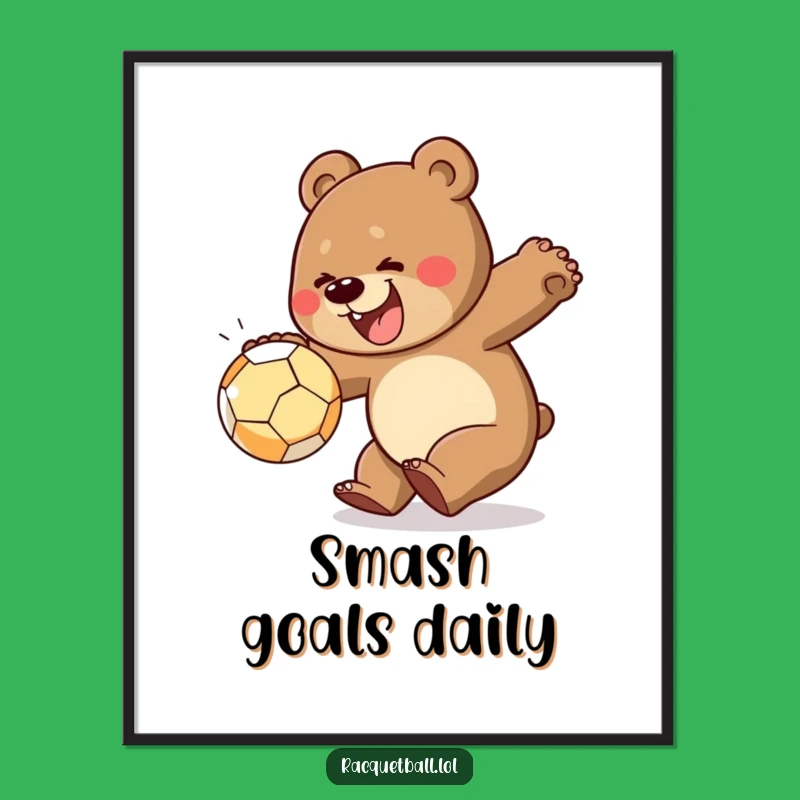 Funny Bear Smash Poster: Vibrant Wall Art, A Cheerful Bear Gift for Animated Home Decor!